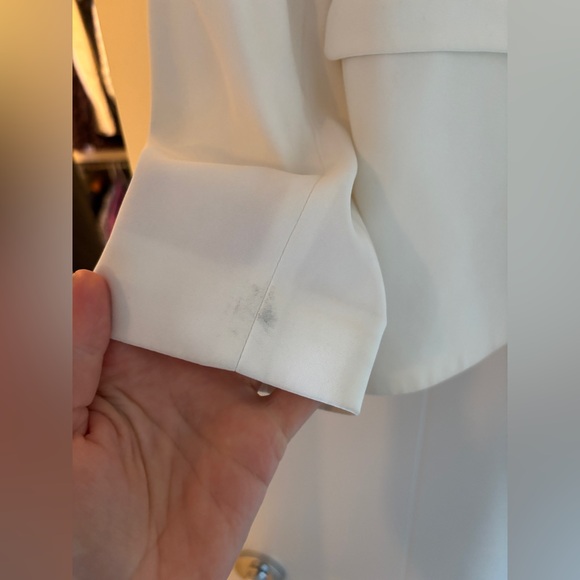 Judith and Charles ecru collarless hook front blazer size 8 - Picture 5 of 6